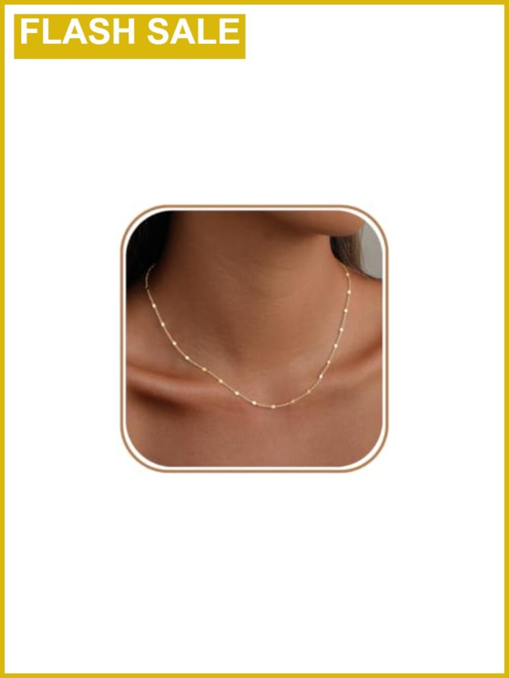 14k Gold Plated Brass Dainty Dot Choker Necklace 15in Adjustable